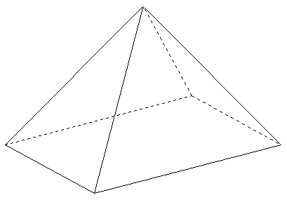 An equal edged square pyramid